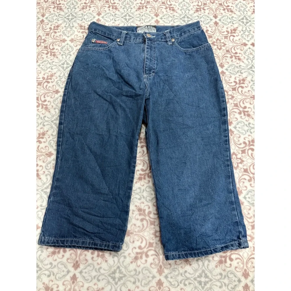 Breaker Jeans Vintage Denim Capris Medium Wash High Rise Cropped Pants Size 9/10 - Picture 2 of 13